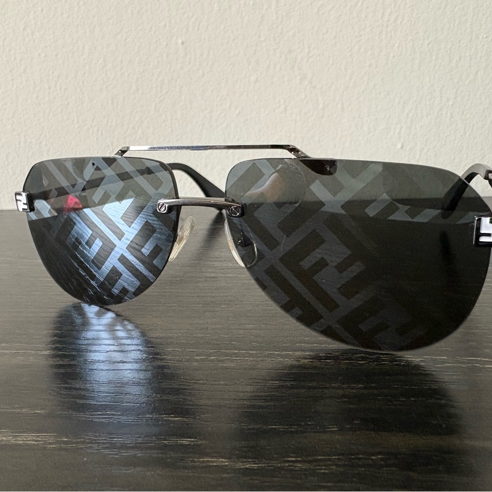 Fendi Black Sunglasses with Monogram Patterned Lenses